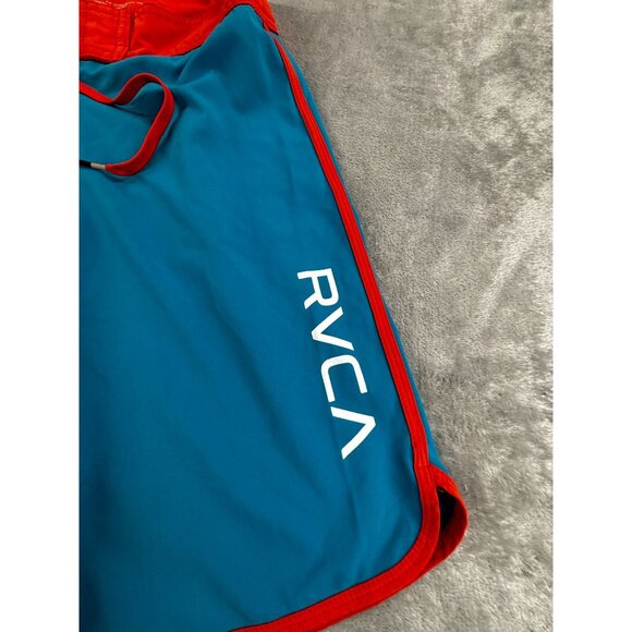 RVCA Performance Stretch Boardshorts Mens Size 29 Blue & Red Hybrid Swim - Picture 4 of 9